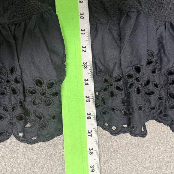 Abercrombie&Fitch Lacey Long Cotton Skirt XL Black WhimsyGoth Western Boho Goth - Picture 9 of 12